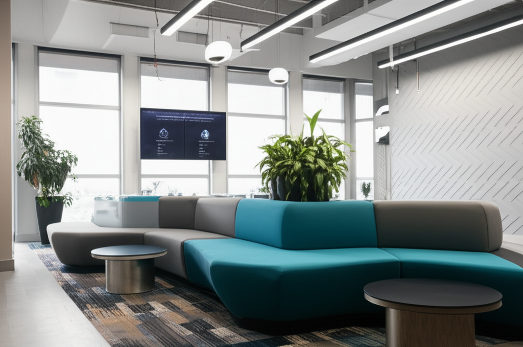 Comfortable waiting area for OnePlus customers at Srinagar service centre